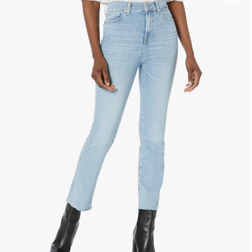 7 For All Mankind High-Waist Slim Kick Jeans.